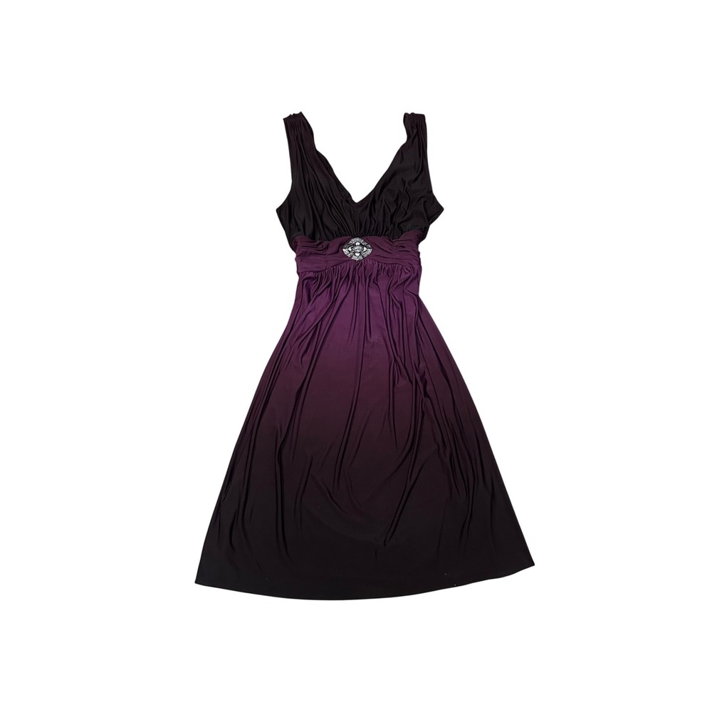 Beautiful Vampy Y2K Dressbarn Collection Womens Purple Black‎ Ombre V-Neck